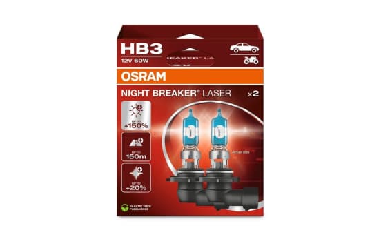 Osram Night Breaker Laser HB3 Bulbs 9005NL-2HB (Pack of 2)